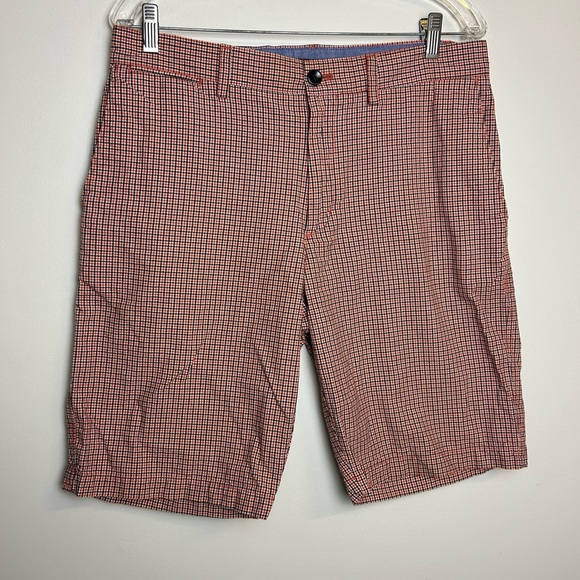 Banana Republic Men's 109% Cotton Red Checkered Shorts Size 32 Old Money Preppy - Picture 1 of 13